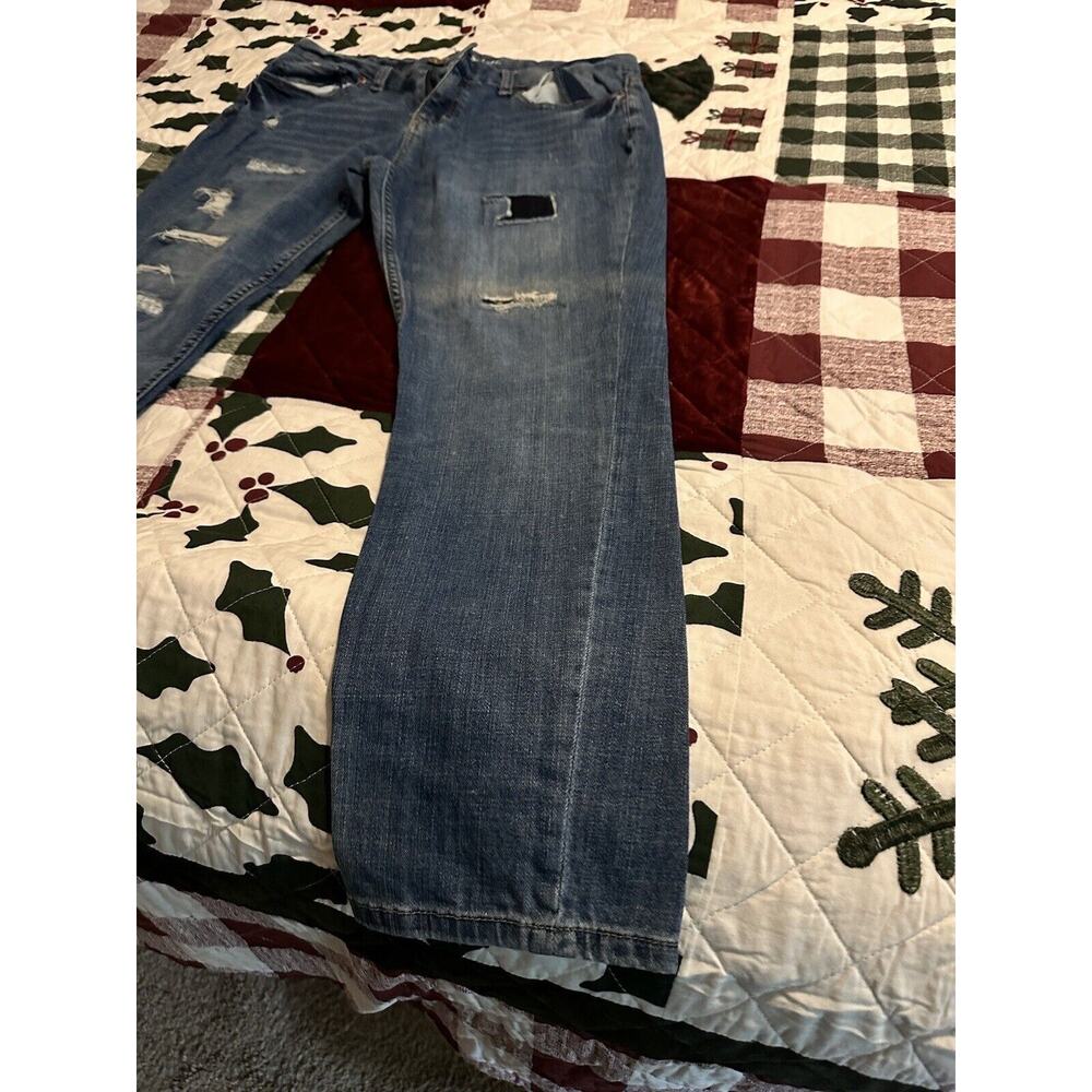 Aeropostale Kylie Boyfriend Distressed Medium Wash Jeans 12 Regular